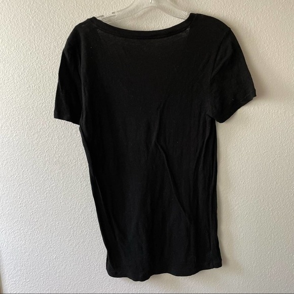 J. Crew Black Vintage Cotton V Neck Tee - Picture 3 of 3
